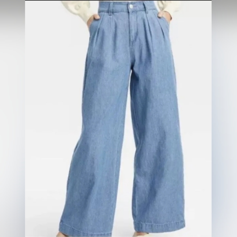 Who What Wear Womens High Waisted Pleated Wide Leg Pants Size 2UK/4US